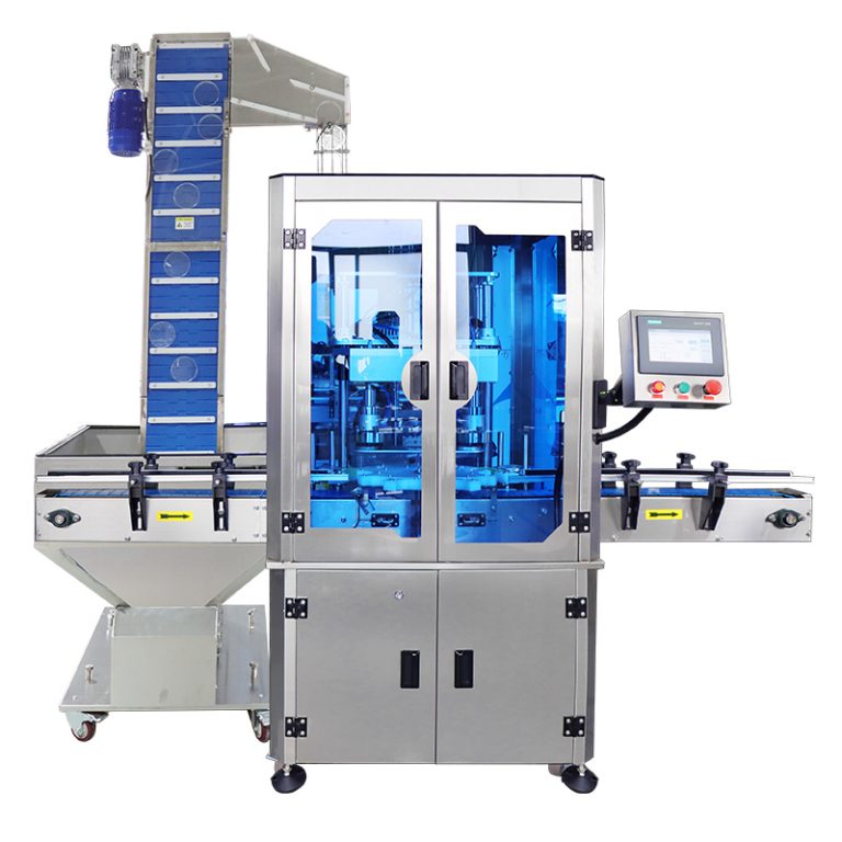 “The Excellence of the Automatic Double Head Screw Bottle Servo Capping Machine with Cap Elevator”