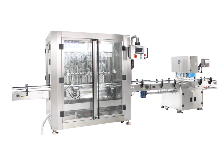 Ligne de machines automatiques de remplissage et de sertissage de sauce aux champignons : production rationalisée