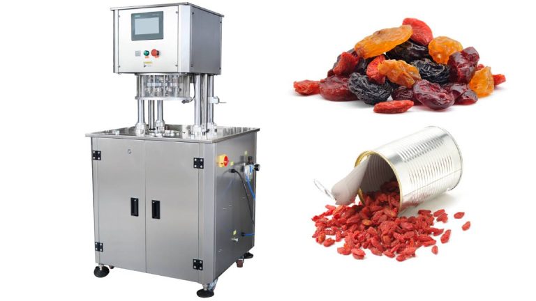 Semi auto dried fruit tin can seamer machine with nitrogen